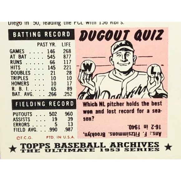 Harry Simpson Cleveland Indians Outfielder 1953 Topps Baseball Card - Vintage - Picture 4 of 6